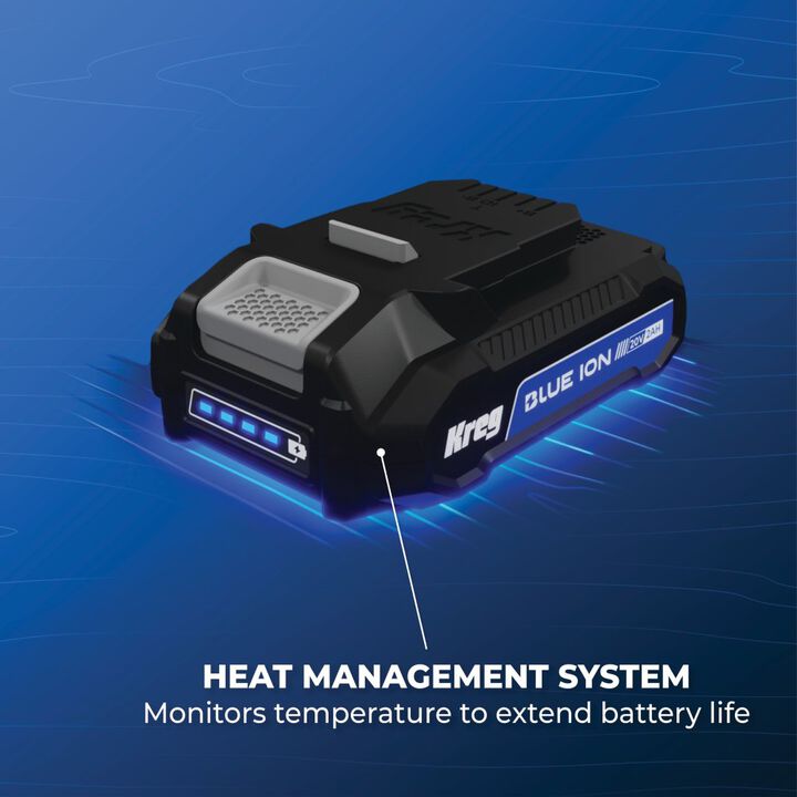 Kreg Blue Ion 20V 2.0 Ah Lithium Ion Battery Pack with Fuel Indicator, large image number 6
