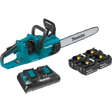 Makita 18V X2 (36V) LXT Lithium-Ion Brushless Cordless 16in Chain Saw Kit with 4 Batteries (5.0Ah)