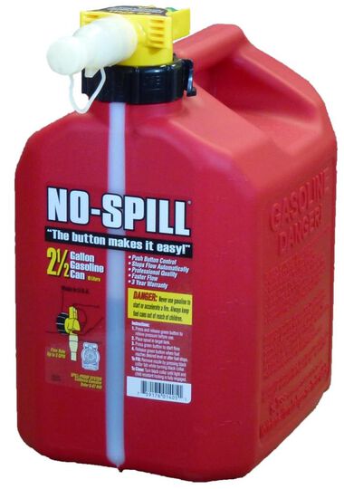 No Spill 2.5 Gal Red Gas Can, large image number 0