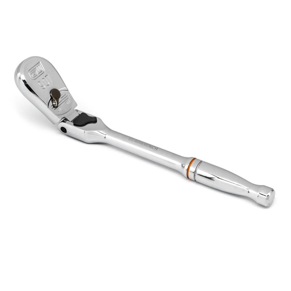 GEARWRENCH 1/4in Drive 90-Tooth Locking Flex Head Teardrop Ratchet 7in, large image number 2