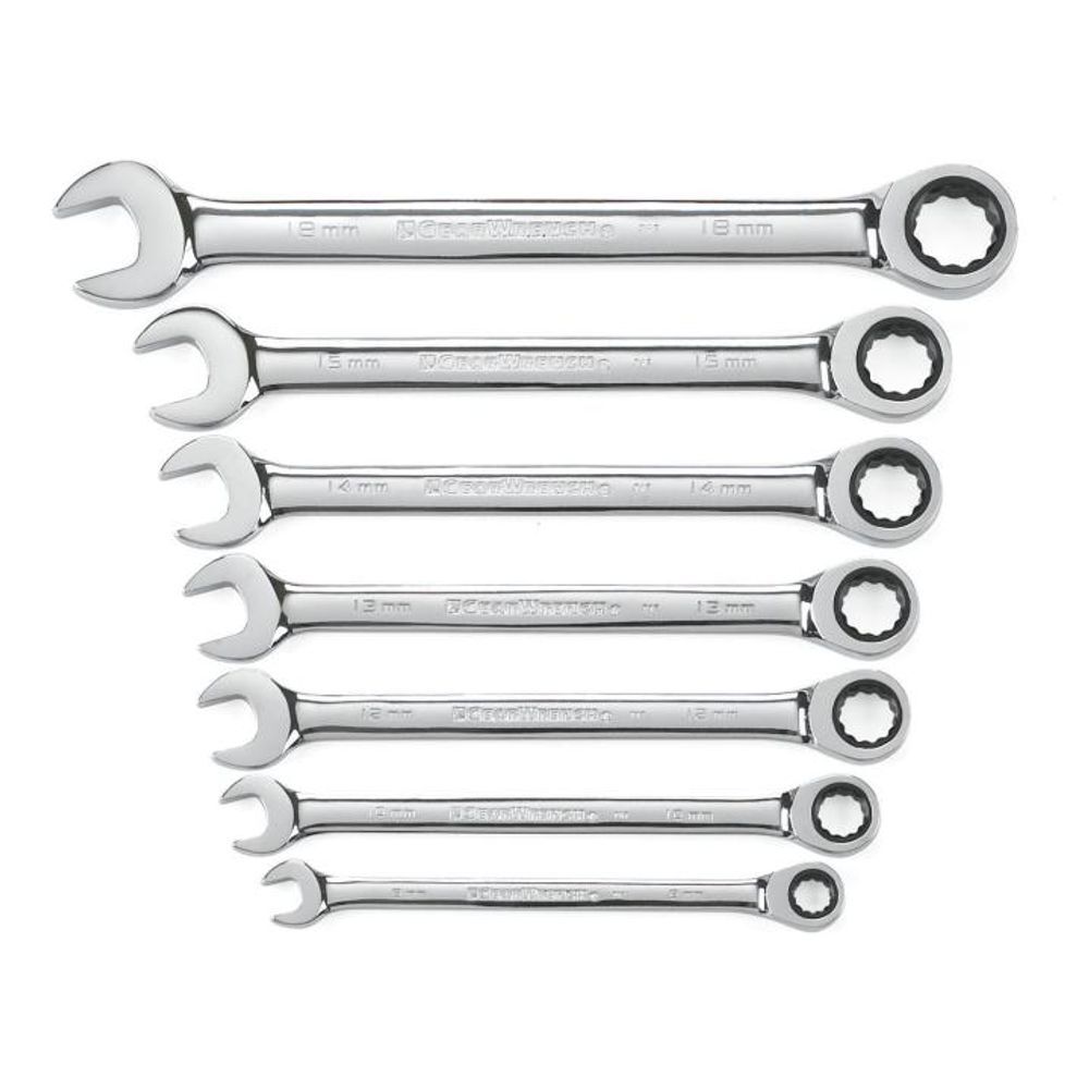 GEARWRENCH Combination Ratcheting Wrench Set 7 Pc. Metric, large image number 1