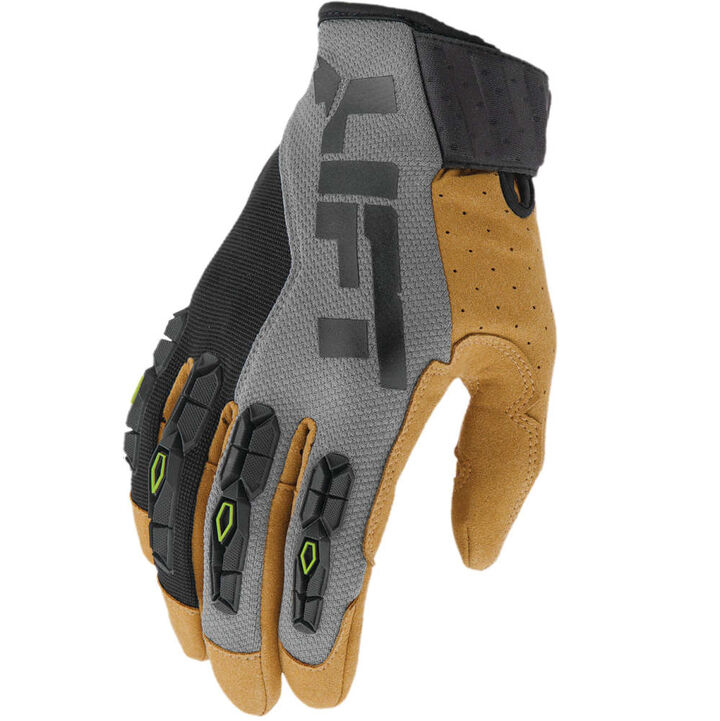 Lift Safety Gloves Silicone Fused Palm Handler Large Grey and Black