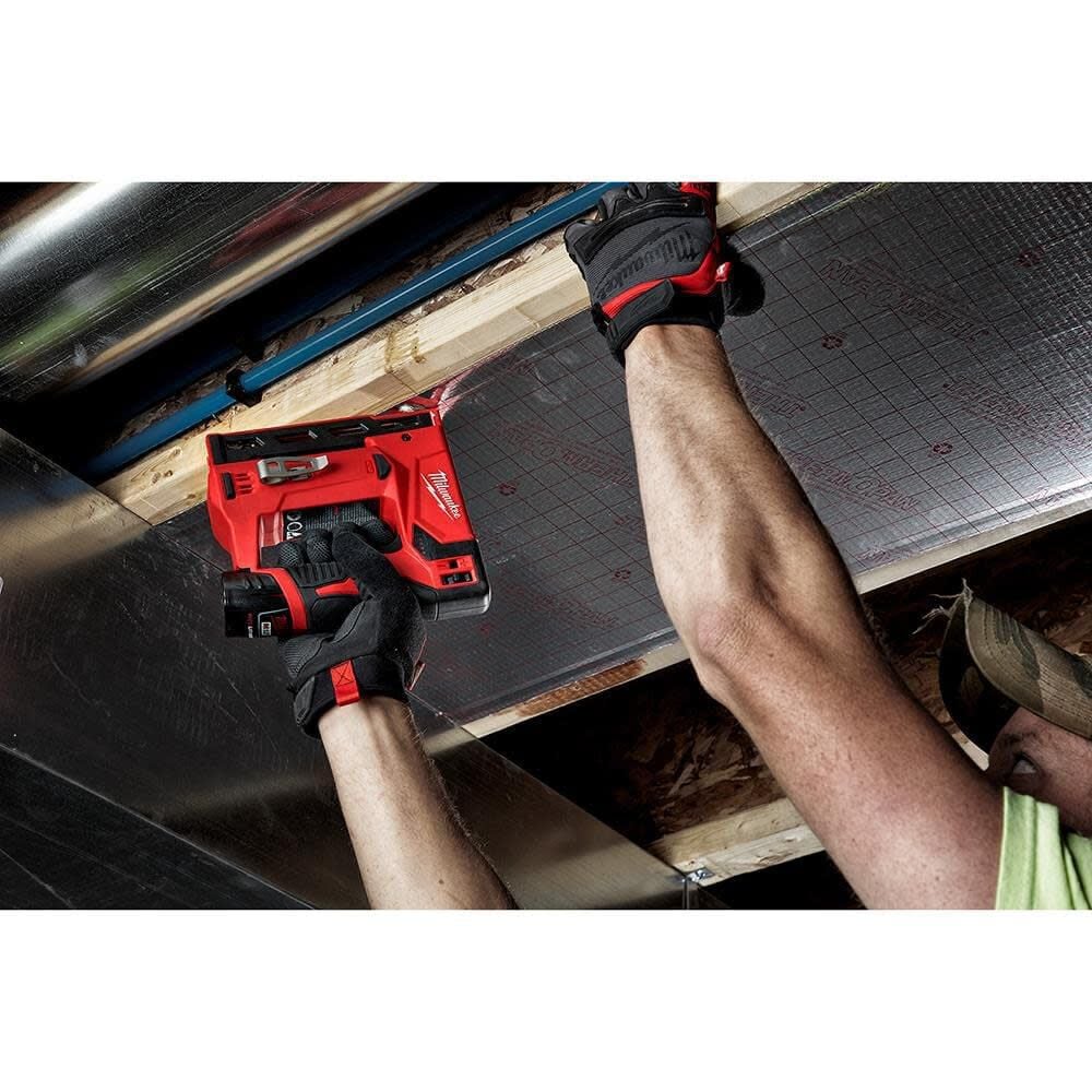 Milwaukee M12 3/8 Inch Crown Stapler (Bare Tool) CP 2Ah & XC 4Ah Starter Kit Bundle, large image number 10