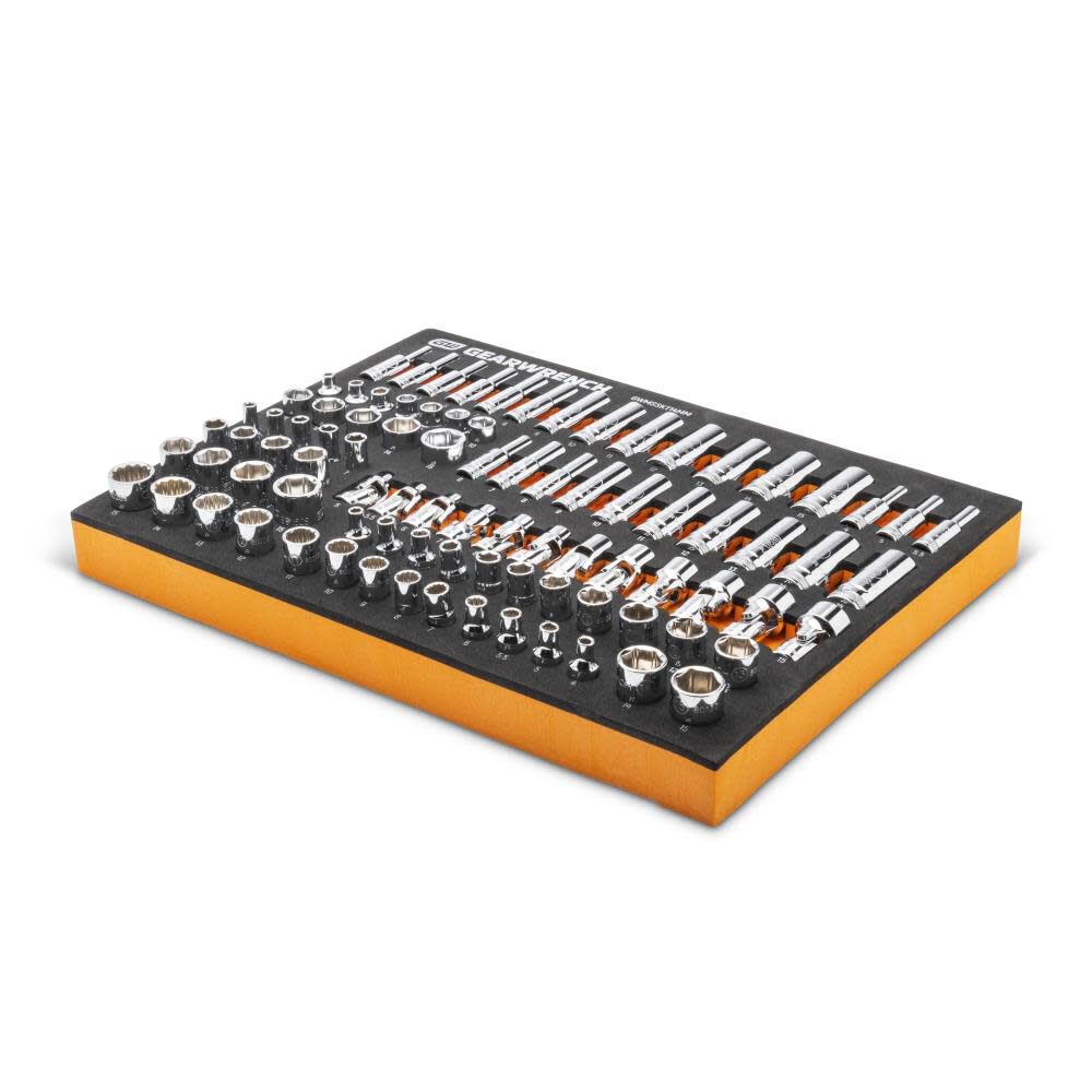 GEARWRENCH 1/4 in Drive Master Metric Socket Set in Foam Storage Tray ...