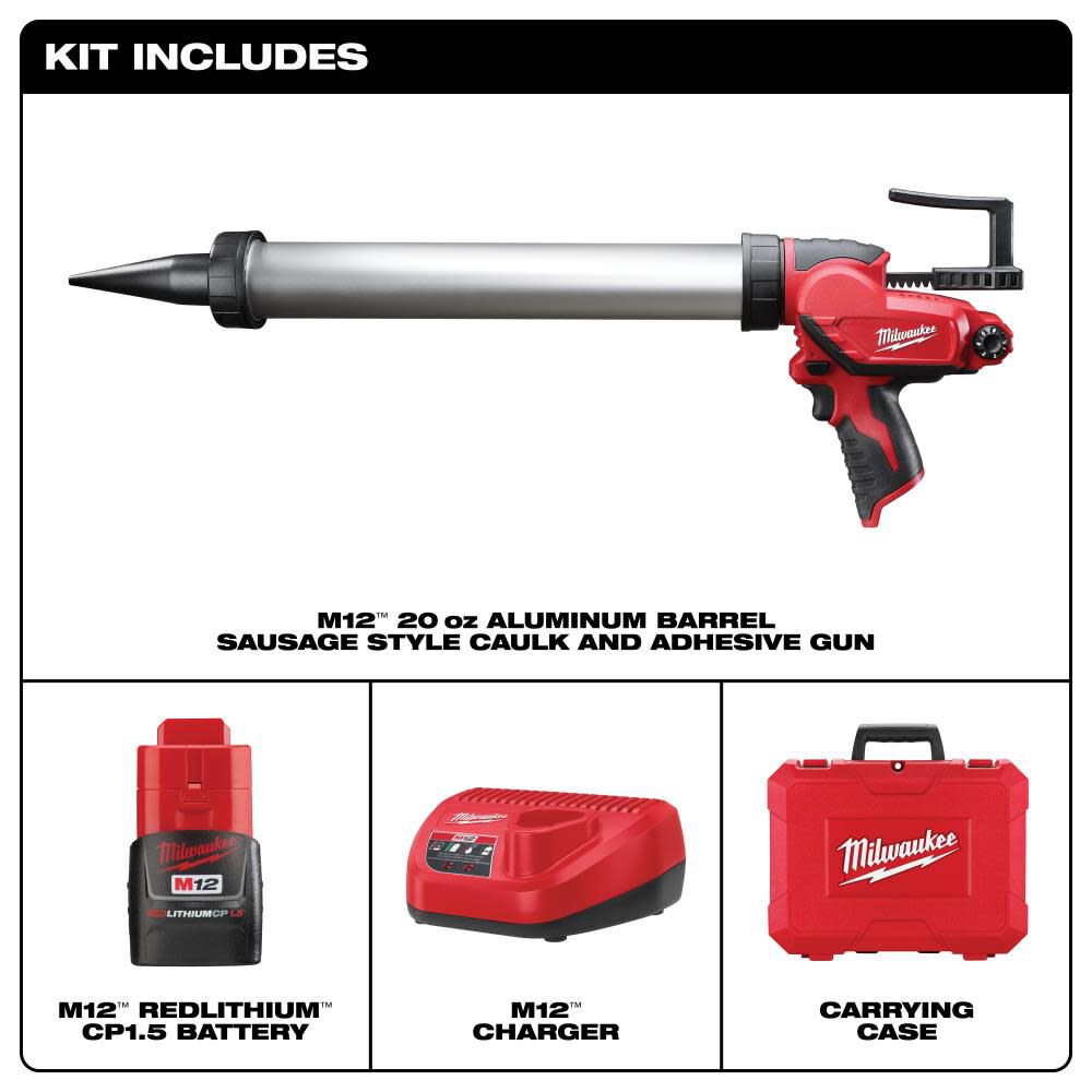 Milwaukee m12 caulk gun kit online