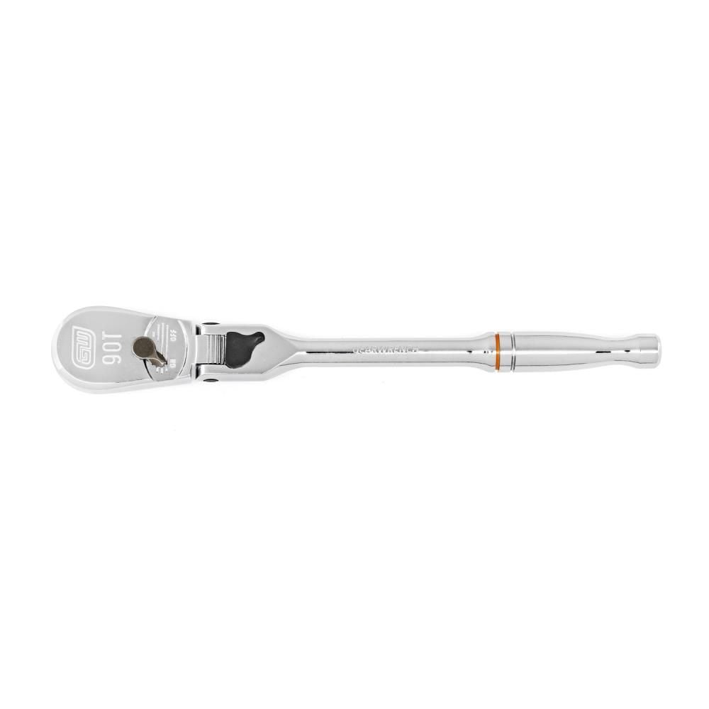 GEARWRENCH 1/4in Drive 90-Tooth Locking Flex Head Teardrop Ratchet 7in, large image number 1