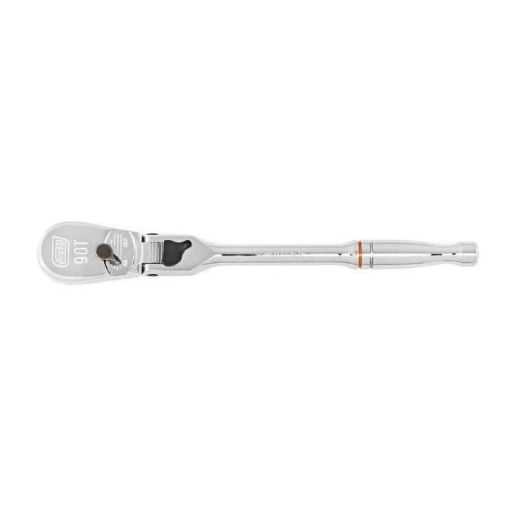 GEARWRENCH 1/4in Drive 90-Tooth Locking Flex Head Teardrop Ratchet 7in, large image number 0