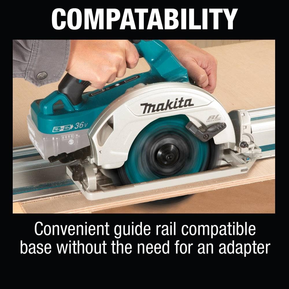 Makita 18V X2 36V LXT 7 1 4 Circular Saw with Guide Rail Compatible Bare Tool XSH08Z Acme Tools