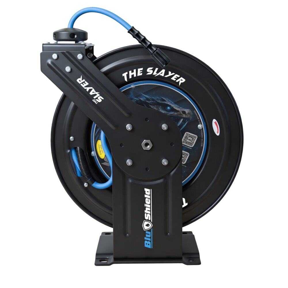 BluBird Blu Shield Slayer 1/4 Inch x 100 Ft Hybrid Pressure Washing Hose Reel, large image number 1
