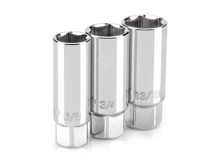 Tekton 3/8 Inch Drive Spark Plug Socket Set, 3 Piece 5/8, 3/4, 13/16 Inch