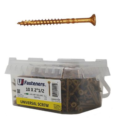U2 Fasteners Universal Screw 10 Inch x 2-1/2 Inch 350ct