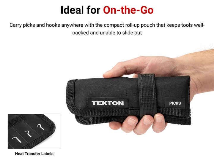 Tekton Pointed Pick and Hook Set with Pouch, 5 Pieces, large image number 5