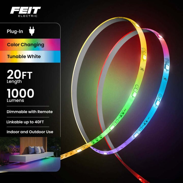 Feit Electric 20 Ft. 1000 Lumen Color Chasing and Tunable LED Tape Light, large image number 7