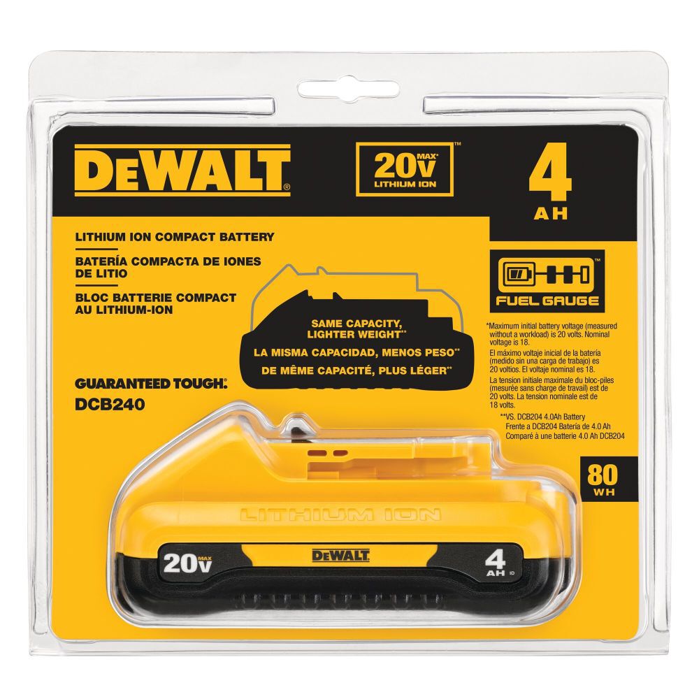 DEWALT 20V MAX 4Ah Compact Lithium Ion Battery DCB240 Acme Tools