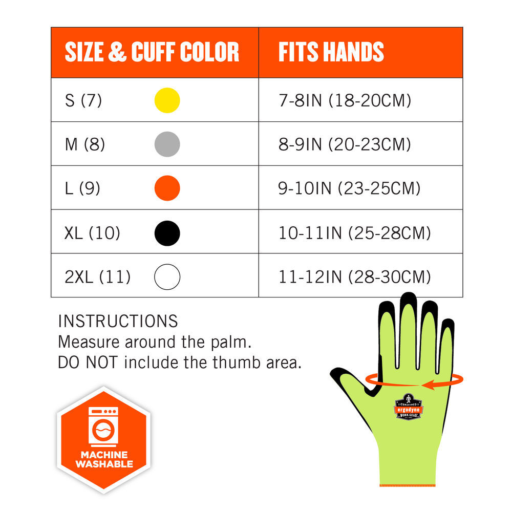 Ergodyne 7041 Certified Nitrile Coated Cut-Resistant Gloves XS Lime, large image number 6