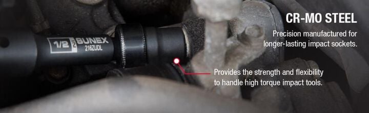 Sunex 7 pc. 1/2 In. Drive 12 Pt. SAE Driveline Limited Clearance Impact Socket Set, large image number 8