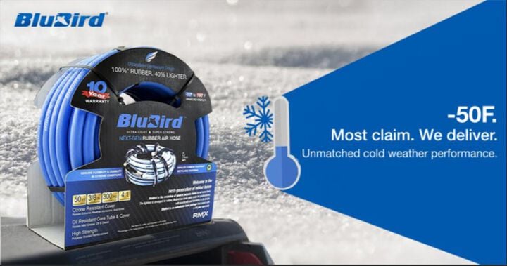 BluBird 1/2 Inch x 25 Ft. Rubber Air Hose Assembly, large image number 2