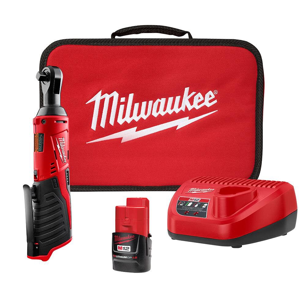 Milwaukee M12 Cordless 3 8 in. Ratchet Kit 2457 21 Acme Tools
