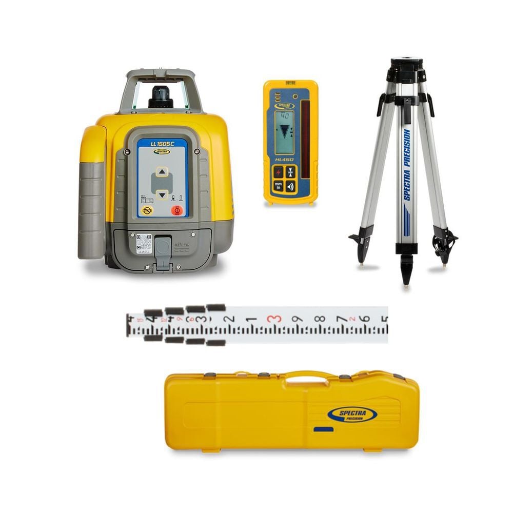 Spectra Precision Laser Level with HL450 Receiver, GR151, Flat Head Tripod, large image number 1