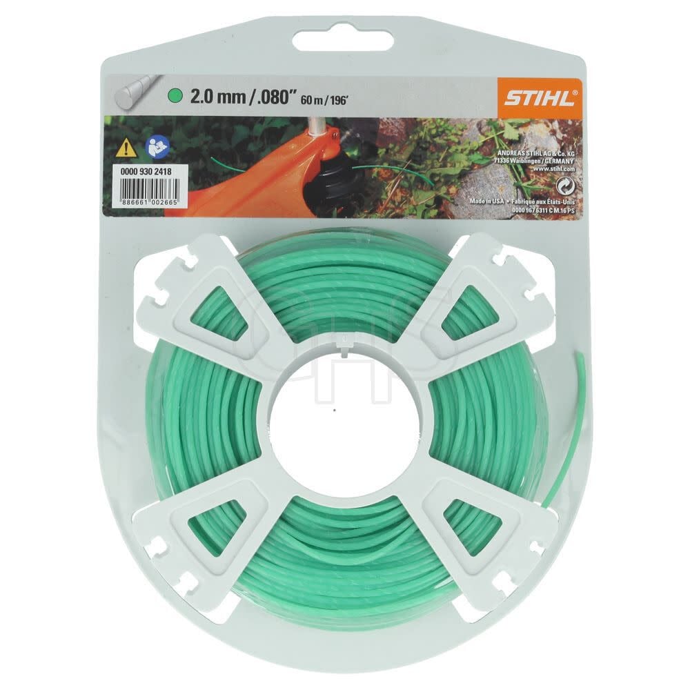 Stihl 0.08in Diameter x 200′ Green Polymer Trimmer Line – 0000 930 2418