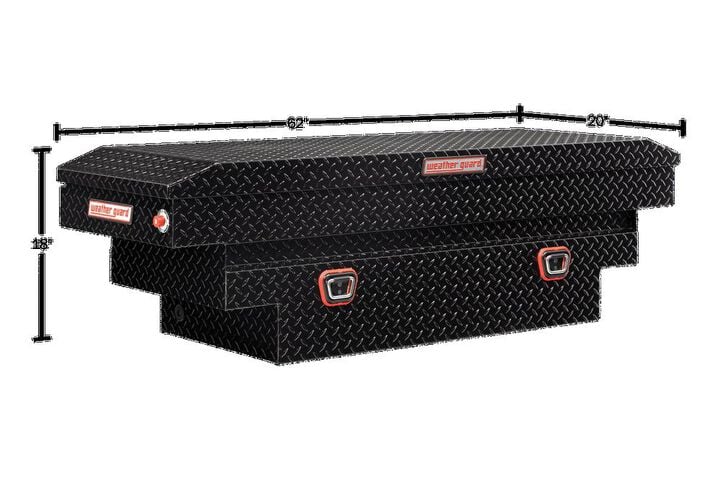 Weather Guard Saddle Truck Tool Box Aluminum Compact Deep Gloss Black, large image number 4