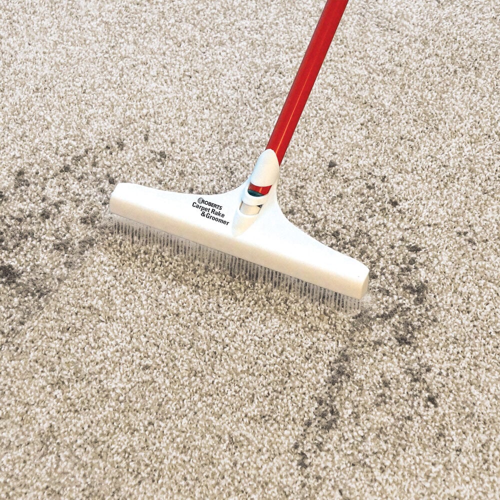 Roberts 12 Inch Carpet Rake and Groomer with 51 Inch Handle 701273 Acme Tools