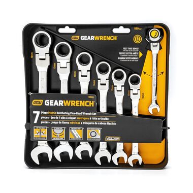 GEARWRENCH Ratcheting Wrench Set 7 pc. Metric Flex Combination, large image number 4