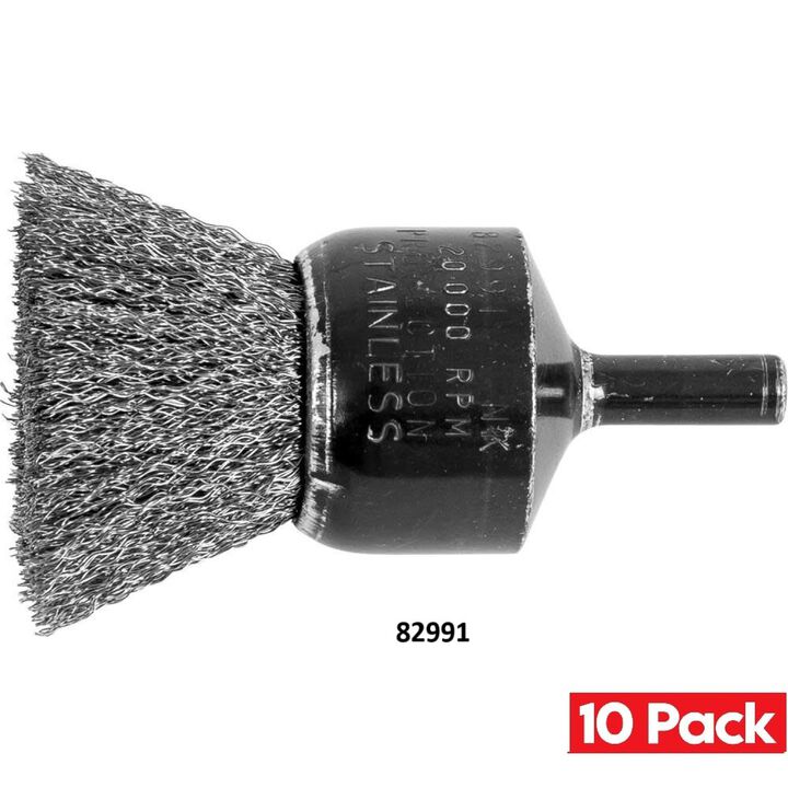 Pferd 1 Inch x 2-3/4 Inch, 0.006 Inch Stainless Steel Crimped End Brush Bundle, 10 Pieces, large image number 1
