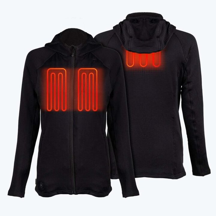 Mobile Warming 7.4V Element Mid-Layer Full Zip Heated Hoodie Kit Womens Black Medium