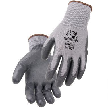 Black Stallion Knit Gloves Gray 13 Gauge PU-Coated Poly Large
