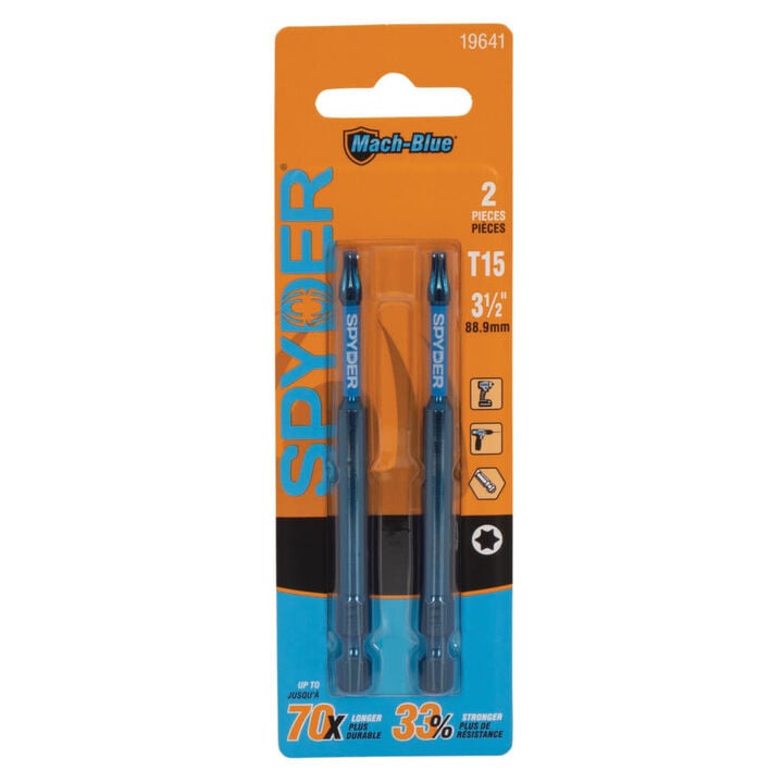 Spyder 3.5 Inch Long T15 Star Impact Driver Screwdriver Bit, 2 Pieces
