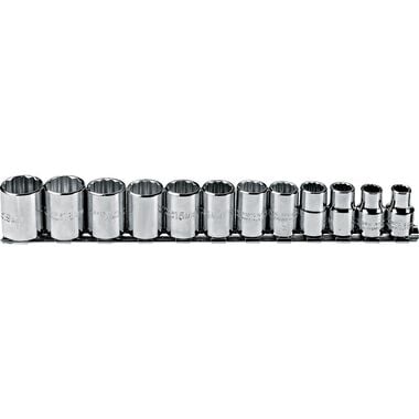 Proto 3/8 in Drive 12 Piece Metric Socket Set 12 Point