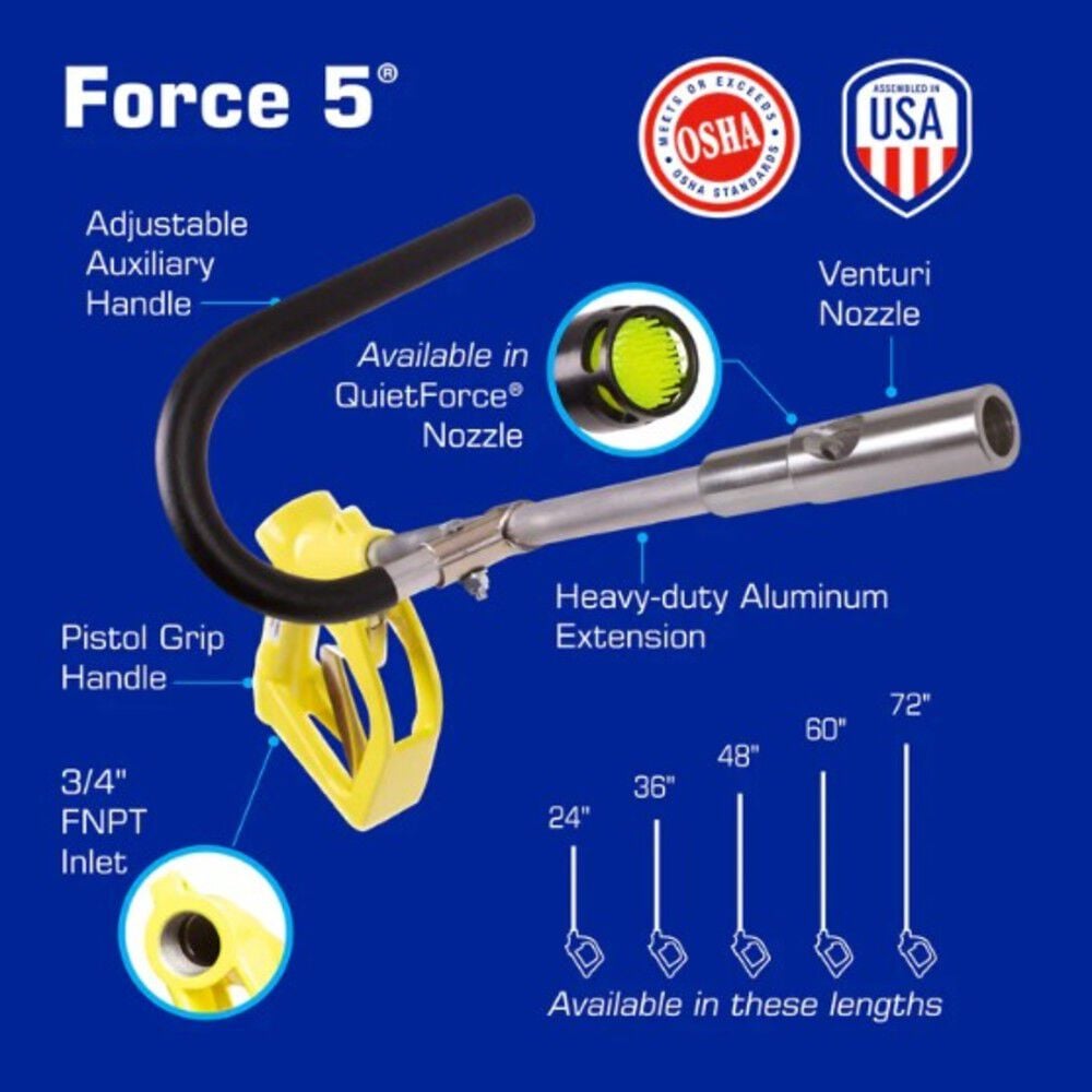 Guardair Force 5 48 Inch Series Safety Air Gun with Venturi Nozzle, large image number 2