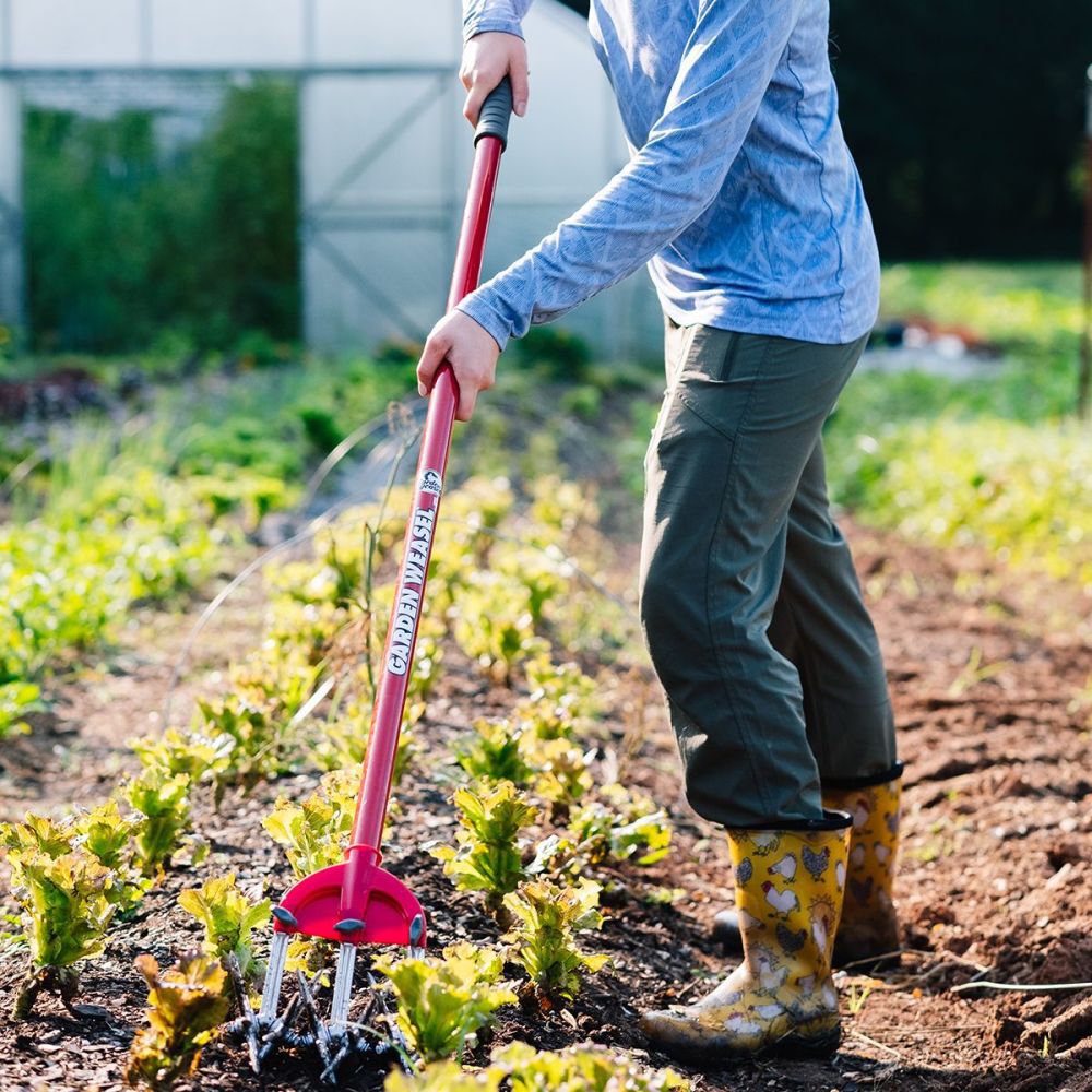 Garden Weasel 54.5 Inch Height Durable Steel 4-IN-1 Tiller