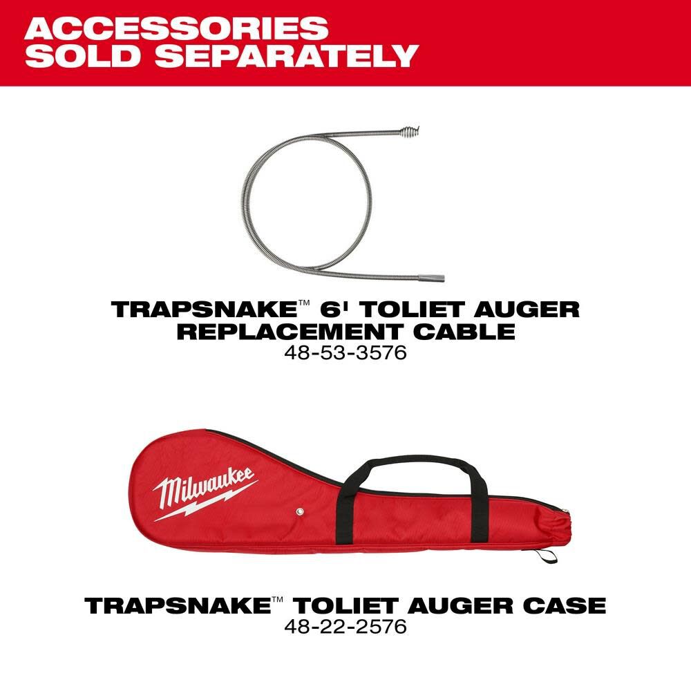 Milwaukee M12 TRAPSNAKE 6' Toilet Auger Kit, large image number 9