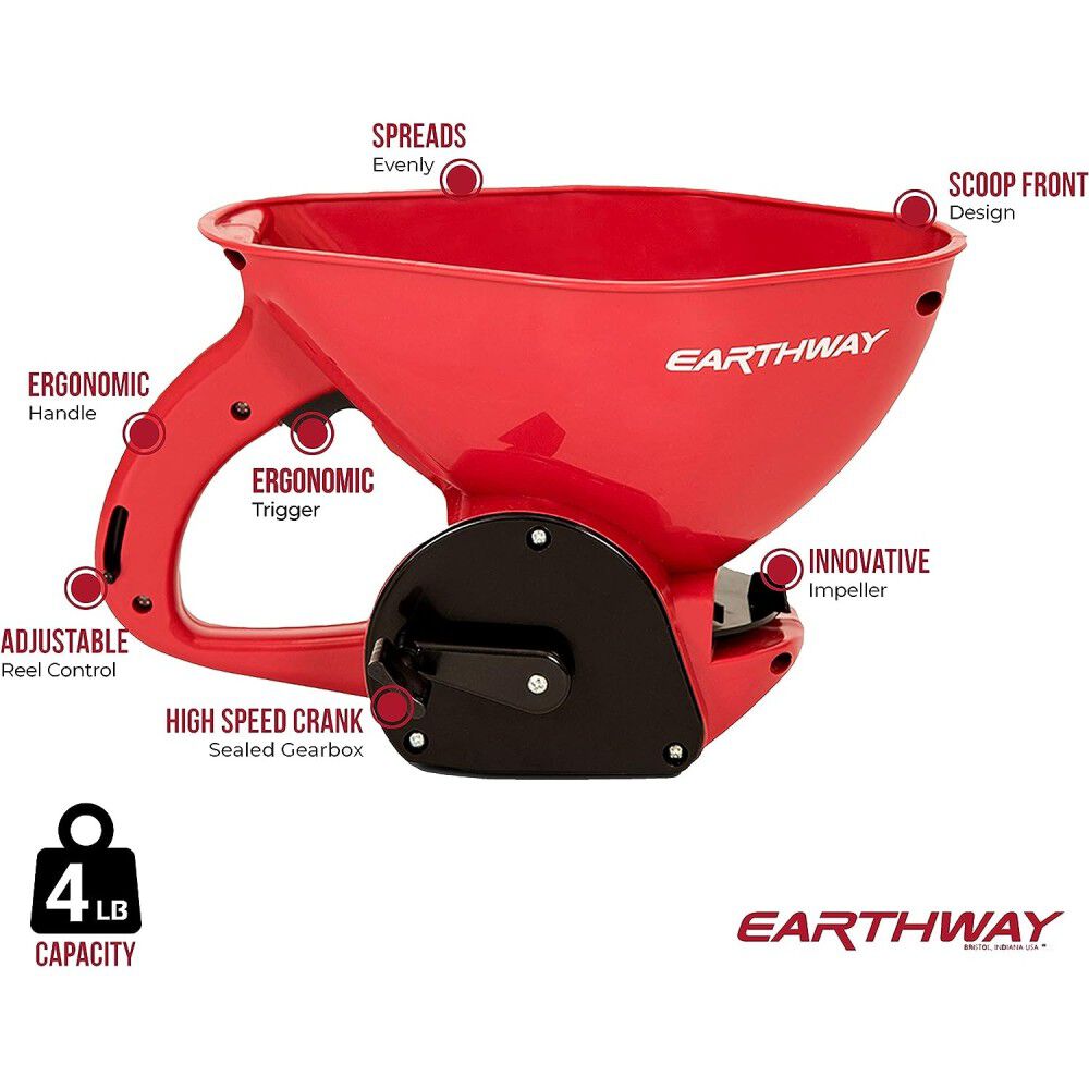 Earthway 4 Lbs Hand Spreader with Ergonomic Handle 14014 Acme Tools