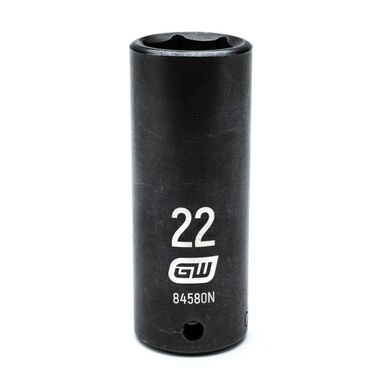 GEARWRENCH 1/2in Drive 6 Point Deep Impact Metric Socket 22mm