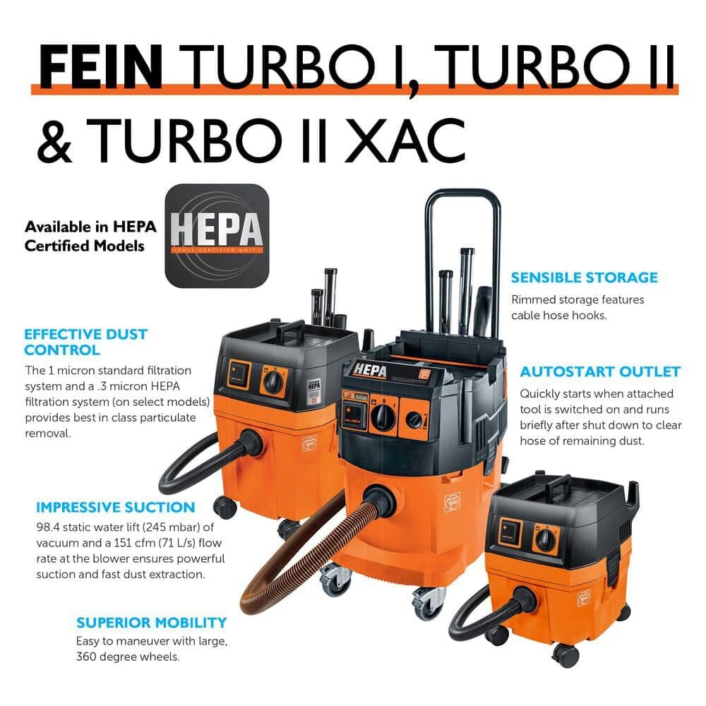 Fein Turbo I 1100W Wet/Dry Vacuum and Accessory Kit Bundle, large image number 10