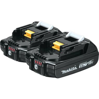 Makita 18 Volt 2.0 Ah Compact Lithium-Ion Battery 2-Pack, large image number 0