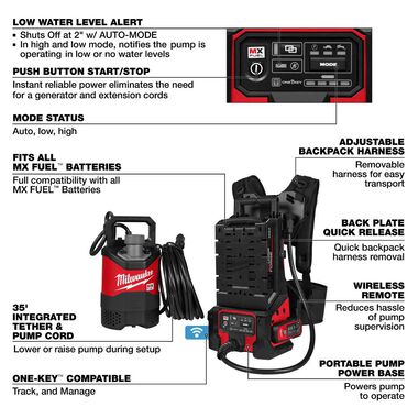 Milwaukee MX FUEL 1HP 2 Inch Submersible Pump Kit, large image number 13