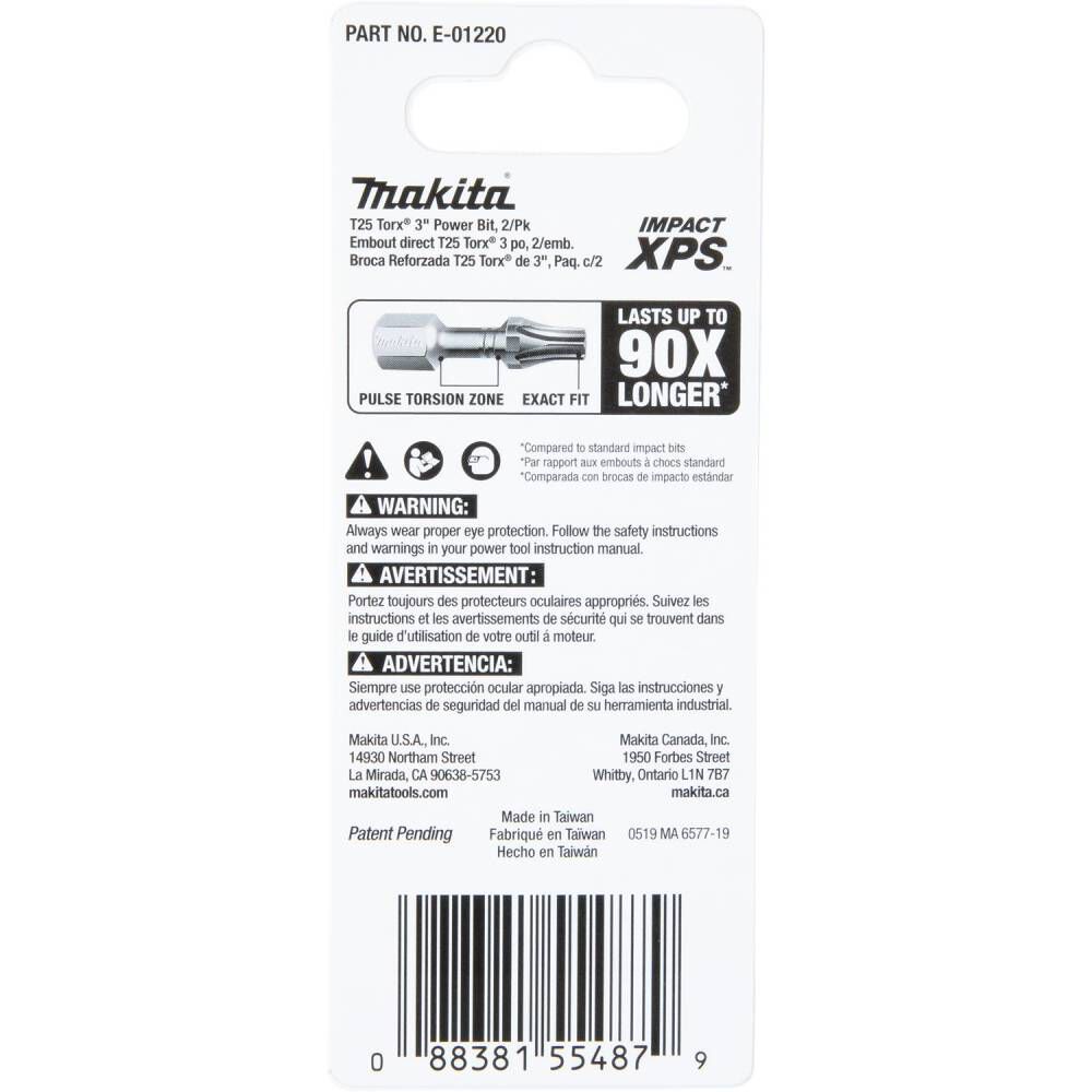 Makita Impact XPS T25 Torx 3 Inch Power Bit 2pk, large image number 5