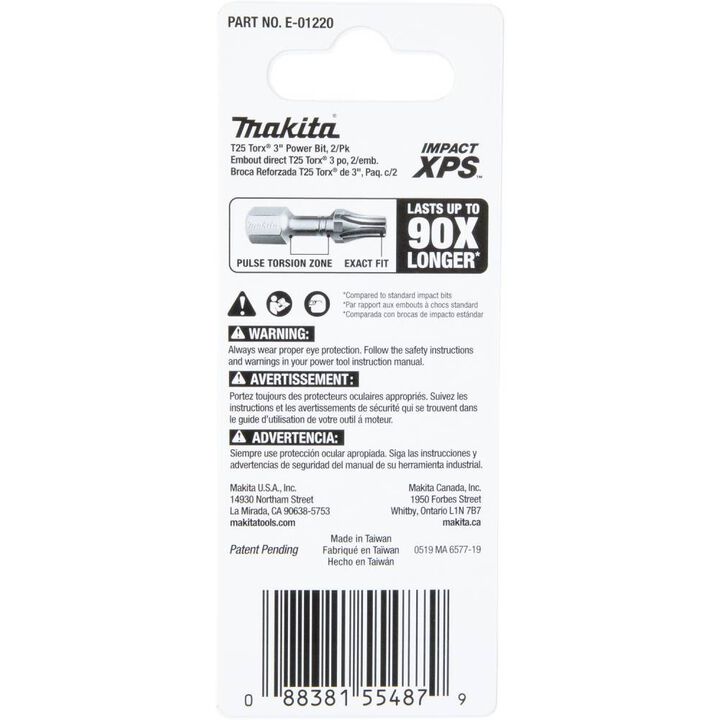 Makita Impact XPS T25 Torx 3 Inch Power Bit 2pk, large image number 4