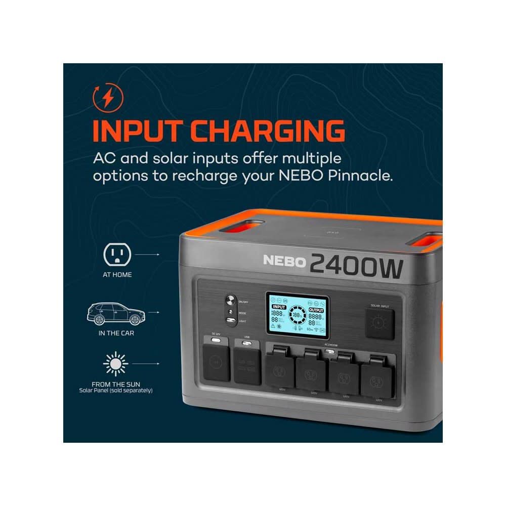 Nebo Pinnacle 4,800 Watt Lithium-Ion Battery Solar Portable Power Station, large image number 6