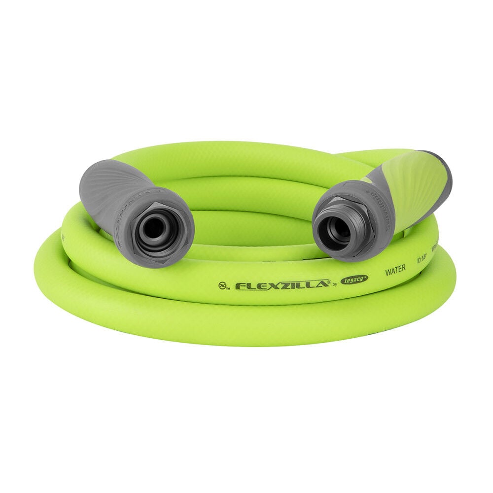 Flexzilla SwivelGrip Garden Lead-in Hose, 5/8 Inch x 10 Feet, 3/4 Inch - 11 1/2 GHT Fittings, ZillaGreen - HFZG510YWS