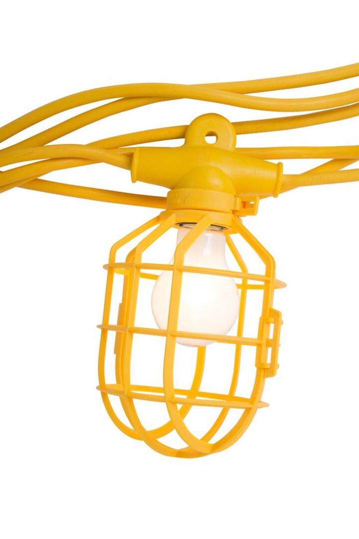 Bergen Industries 50 ft. 14/2 SJTW 5-Cage Temporary Work Light Stringer 15A Male/Female Ends Yellow, large image number 1