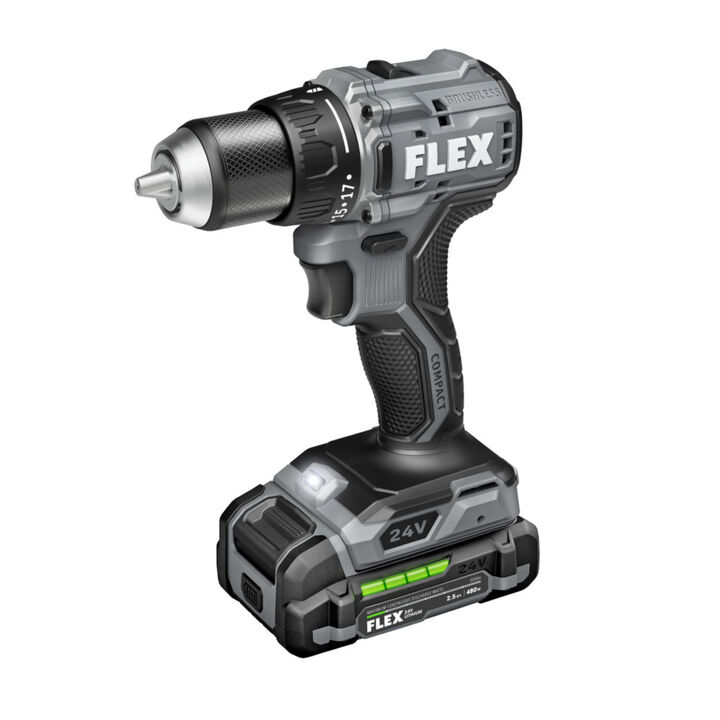 FLEX 24V Cordless 1/2 Inch 2 Speed Compact Drill Driver Kit, large image number 4