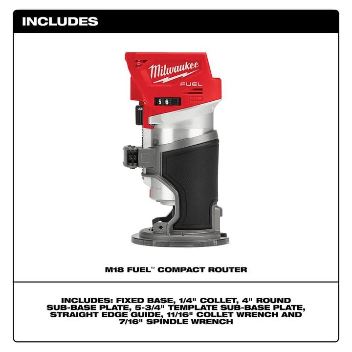 Milwaukee M18 FUEL Compact Router & M18 REDLITHIUM HIGH OUTPUT 6.0 Starter Kit with Battery & Charger Bundle, large image number 1