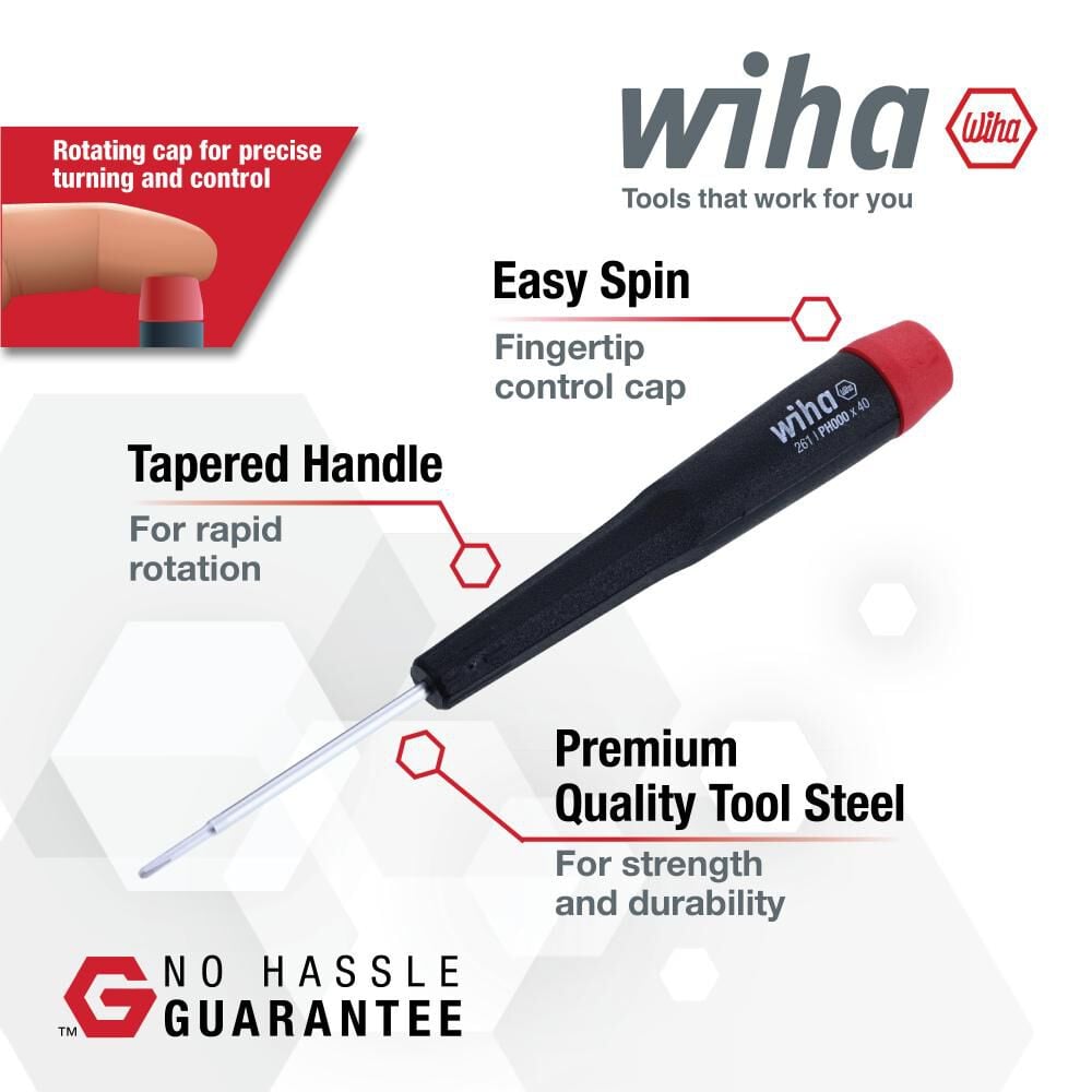 Wiha Precision Slotted and Phillips Screwdriver Set 8 Pieces, large image number 2