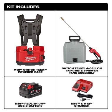 Milwaukee M18 SWITCH TANK 4-Gallon Backpack Concrete Sprayer Kit, large image number 13