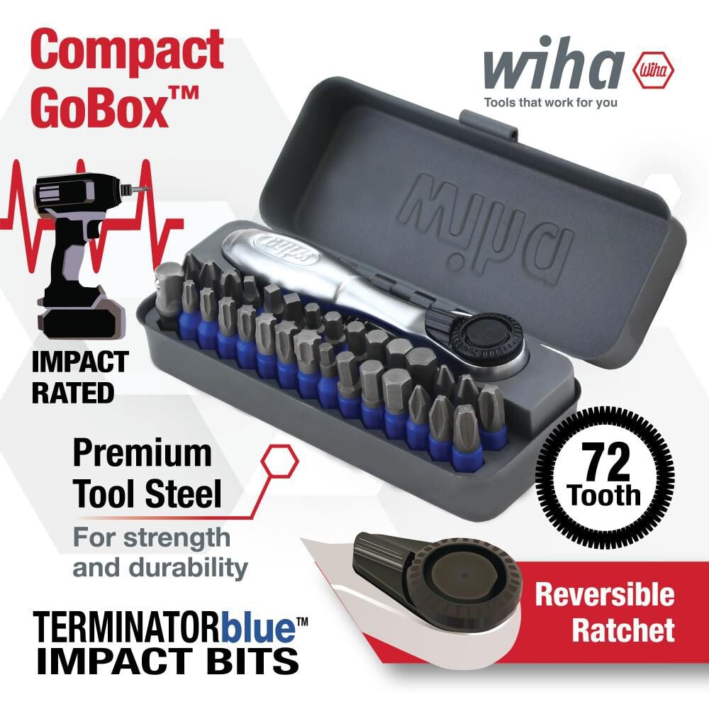 Wiha Impact Bit Set 1/4 in drive x 1 in Bits 32pc, large image number 3